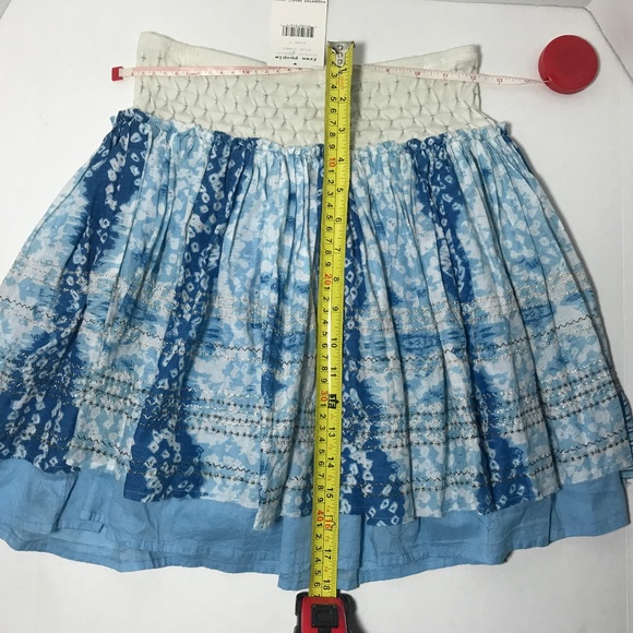 BNWT XS Free People Blue/white/silver Mini Skirt 2 PRICE FIRM NO DISCOUNTS - Picture 4 of 6